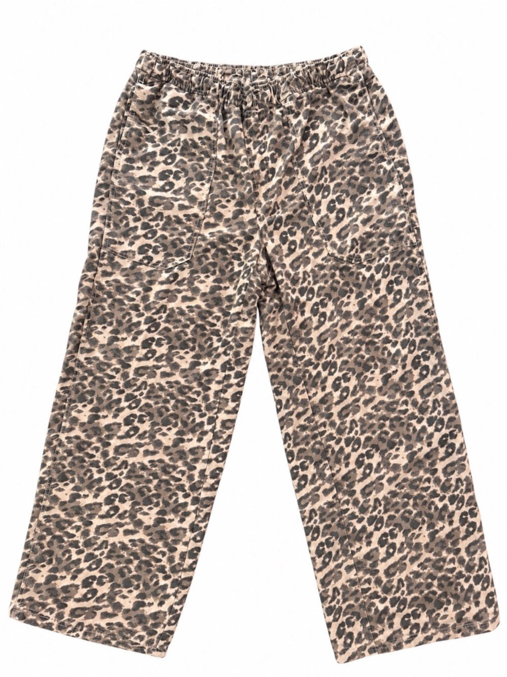 Aerie stretch leopard low rise baggy leg pant